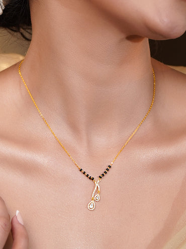 Minimal Gold CZ Mangalsutra Necklace