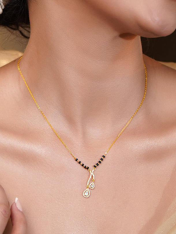 Minimal Gold CZ Mangalsutra Necklace