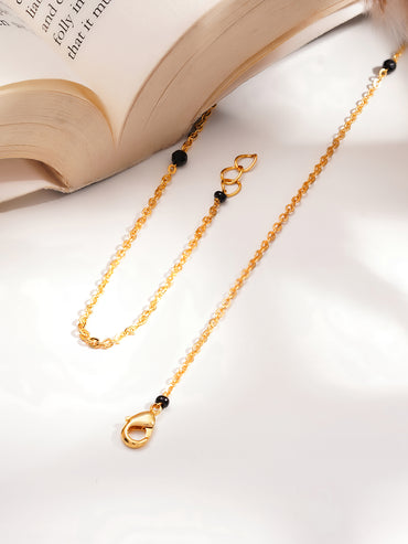 Gold Plated Cubic Zirconia Twin Heart Mangalsutra Necklace