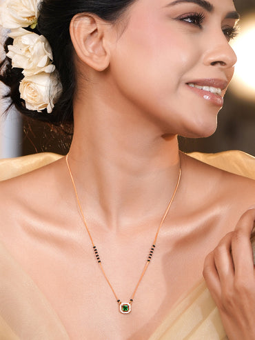 Classic Emerald Diamond Mangalsutra
