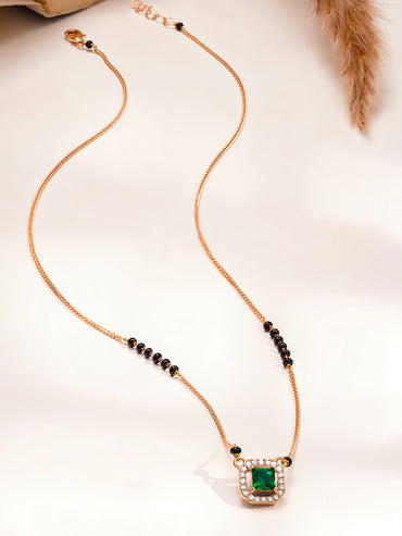 Classic Emerald Diamond Mangalsutra
