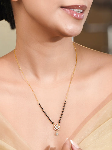 Classic Black Beads American Diamond Mangalsutra