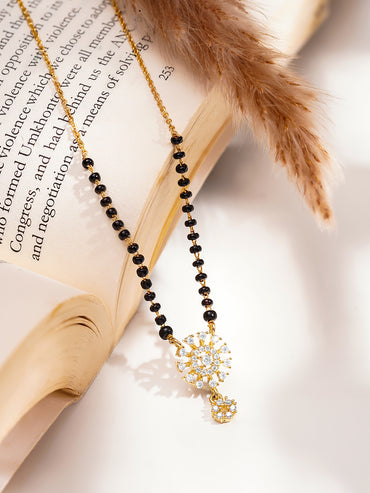 Classic Black Beads American Diamond Mangalsutra