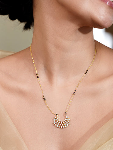 Minimal Bridal Black Beaded Mangalsutra
