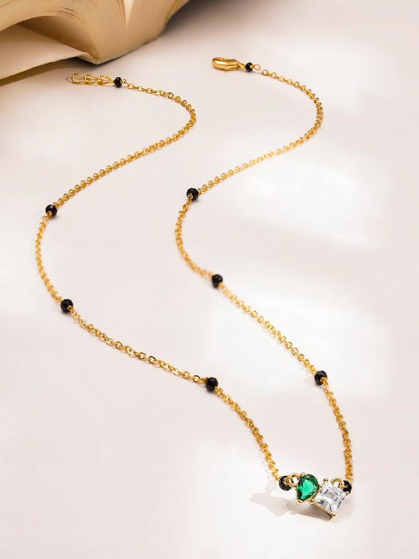 Everyday Emerald Dual Drop Mangalsutra