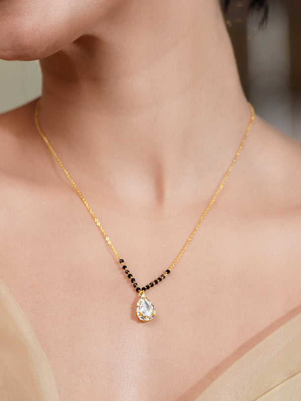 Classic Black Bead Diamond Mangalsutra