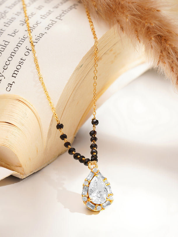 Classic Black Bead Diamond Mangalsutra