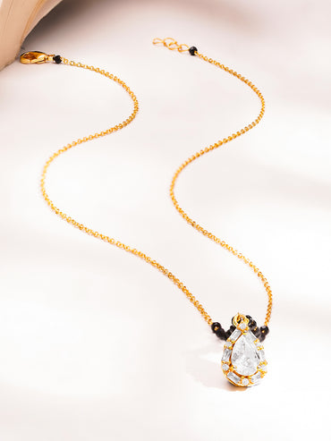 Classic Black Bead Diamond Mangalsutra