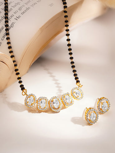 Timeless Gold American Diamond Mangalsutra Set