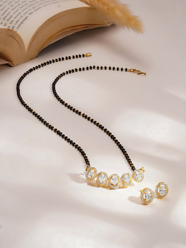Timeless Gold American Diamond Mangalsutra Set