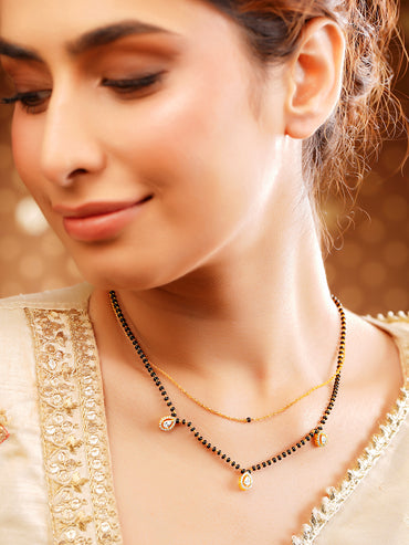 Gold Plated American Diamond Zircon Mangalsutra