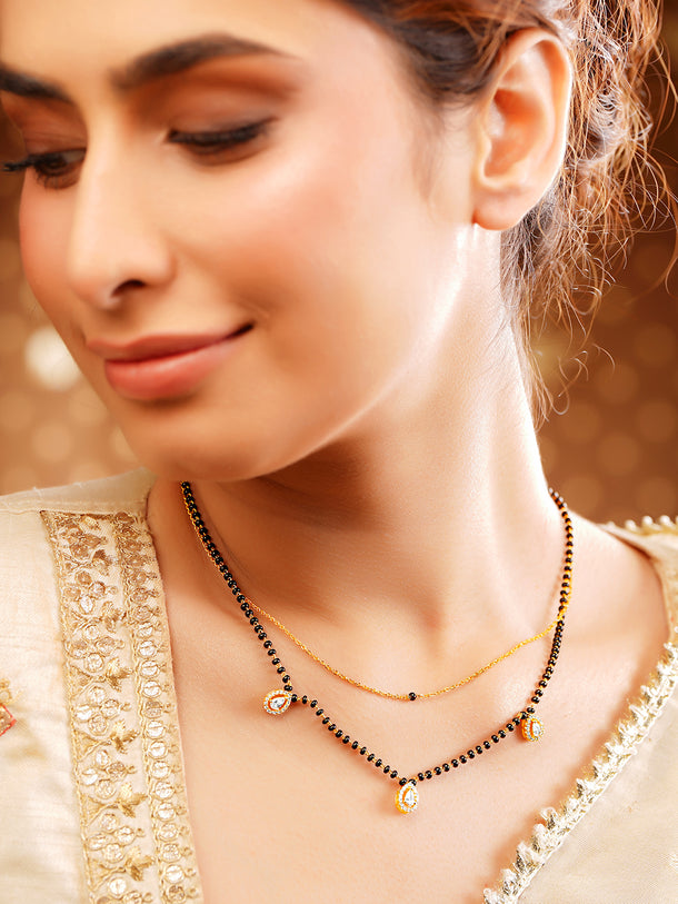 Gold Plated American Diamond Zircon Mangalsutra