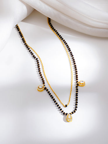 Gold Plated American Diamond Zircon Mangalsutra