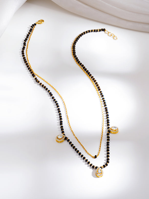Gold Plated American Diamond Zircon Mangalsutra