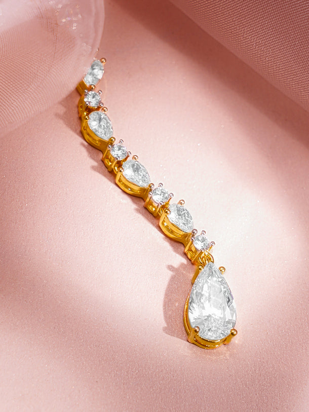 Festive Glow American Diamond Teardrop Maangtikka