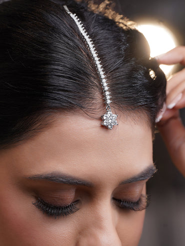 Floral White Maang Tikka