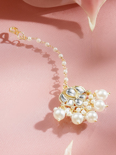 Pearl–Kundan Jewel Maang Tikka