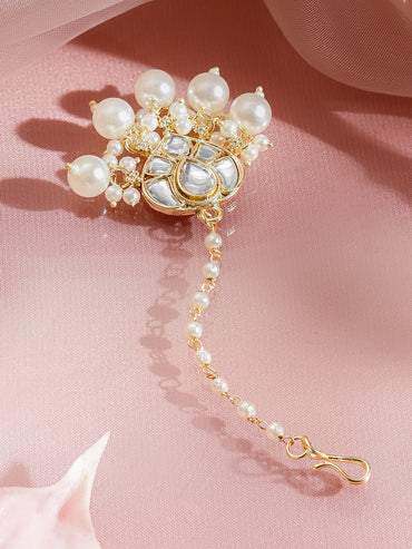 Pearl–Kundan Jewel Maang Tikka