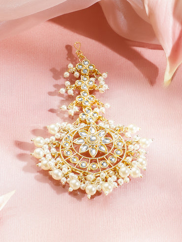 Kundan & Pearl Tales Maang Tikka