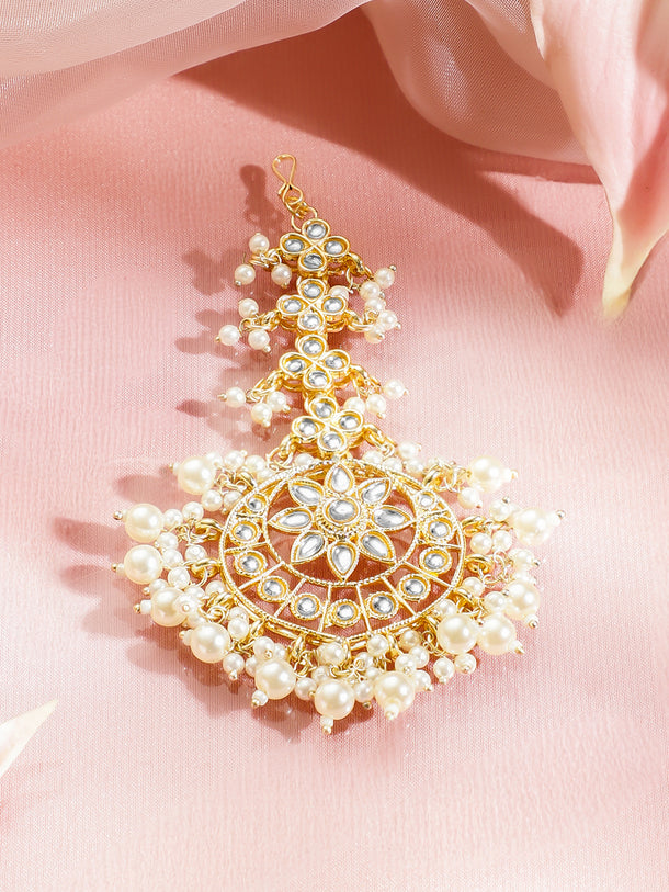Kundan & Pearl Tales Maang Tikka