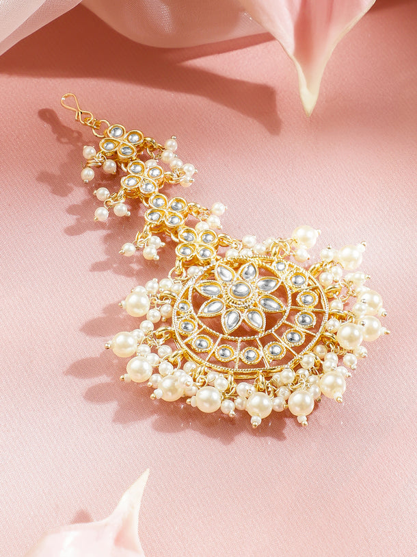 Kundan & Pearl Tales Maang Tikka
