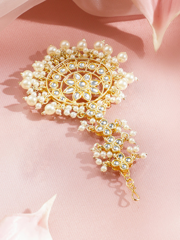 Kundan & Pearl Tales Maang Tikka