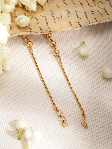 Gold Beaded Long Necklace