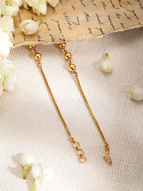 Gold Beaded Long Necklace