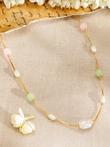 Multicolor Beaded Gold Necklace