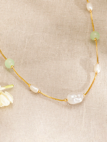 Multicolor Beaded Gold Necklace