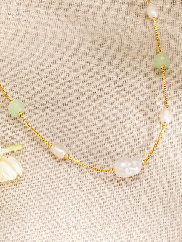 Multicolor Beaded Gold Necklace