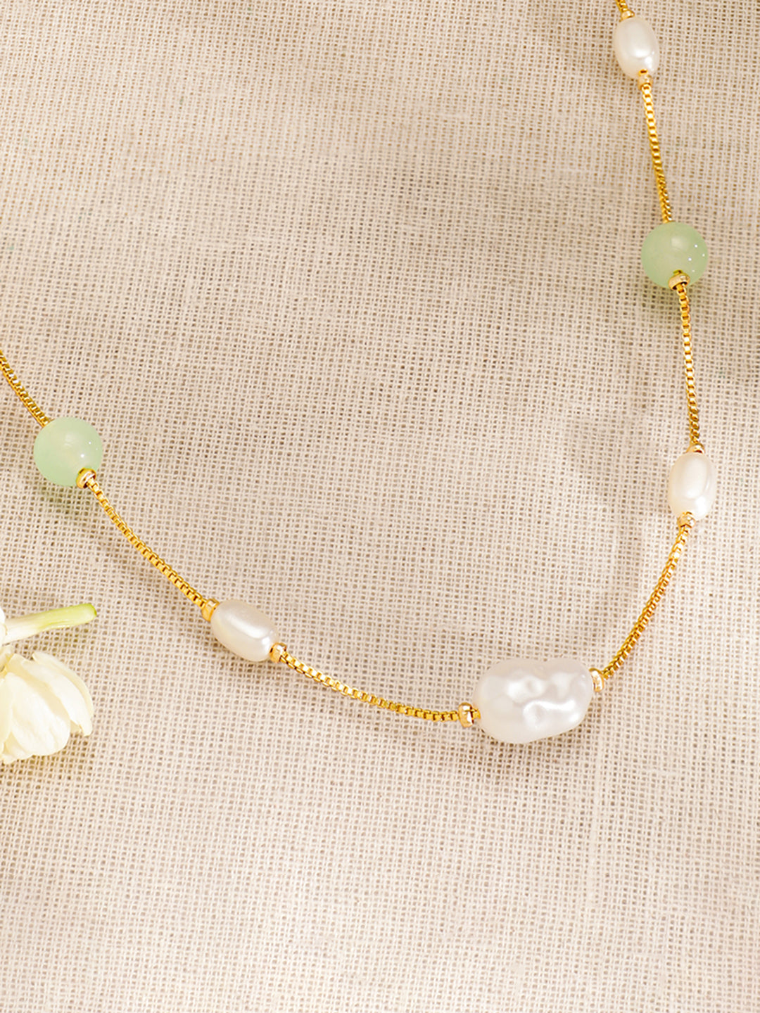 Multicolor Beaded Gold Necklace