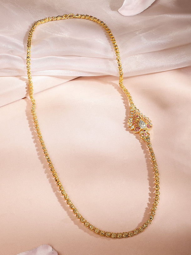 Traditional Peacock Motif Gold Plated Necklace