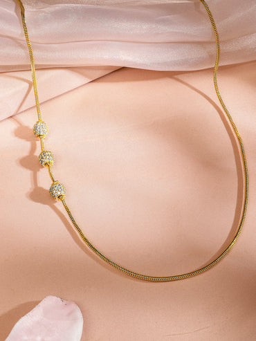Gleaming American Diamond Zirconia Studded Necklace Chain
