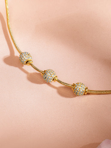Gleaming American Diamond Zirconia Studded Necklace Chain