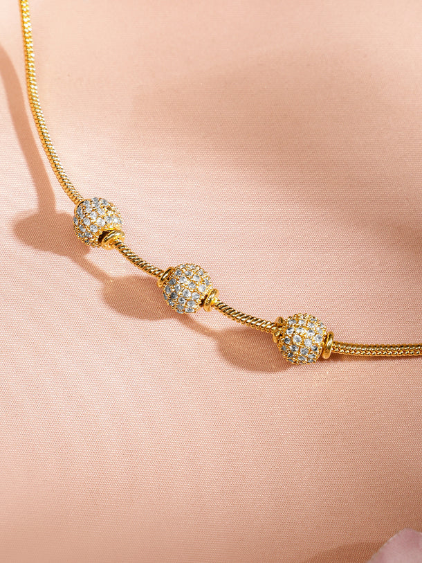 Gleaming American Diamond Zirconia Studded Necklace Chain