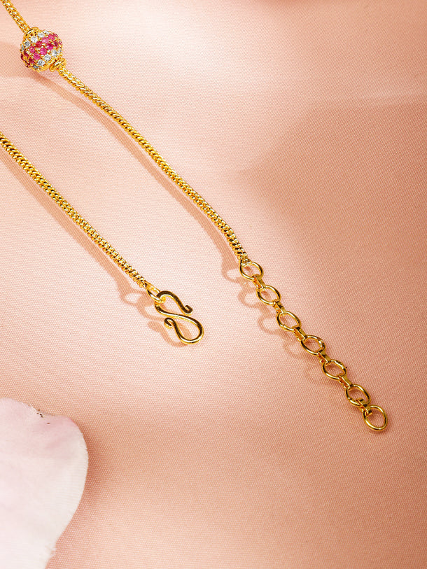 Splendid Pink Beads Necklace Chain
