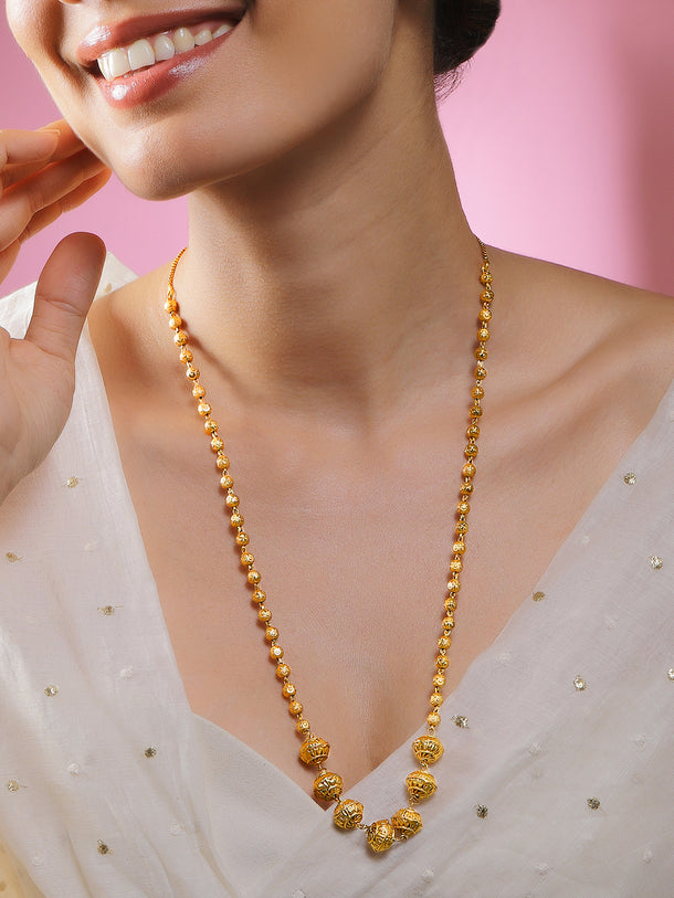 Gold Toned Beaded Necklace