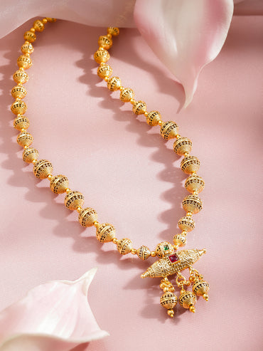 Rubans Women 18K Gold Plated Brass Beaded Necklace