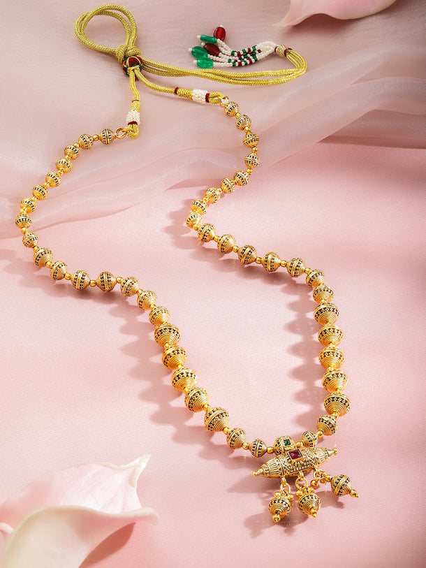 Rubans Women 18K Gold Plated Brass Beaded Necklace