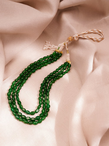 Multi Layer Green Semi Precious Bead Necklace