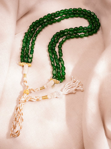 Multi Layer Green Semi Precious Bead Necklace
