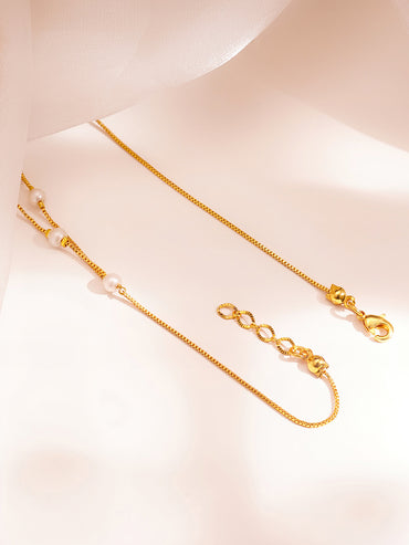 Minimal Pastel Beaded Gold Layer Chain