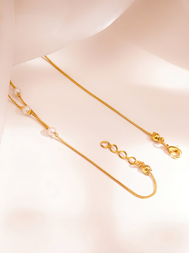 Minimal Pastel Beaded Gold Layer Chain