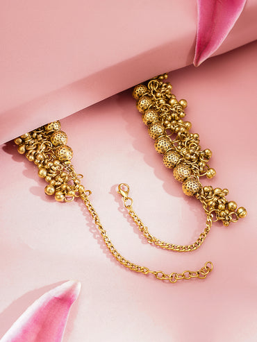 Traditional Gold Cluster Necklace Set
