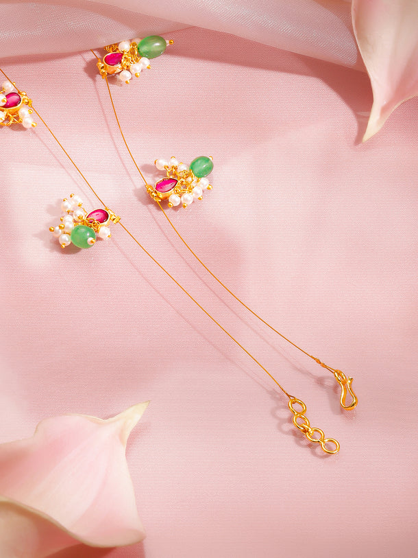 Lotus Motif Kundan Statement Necklace