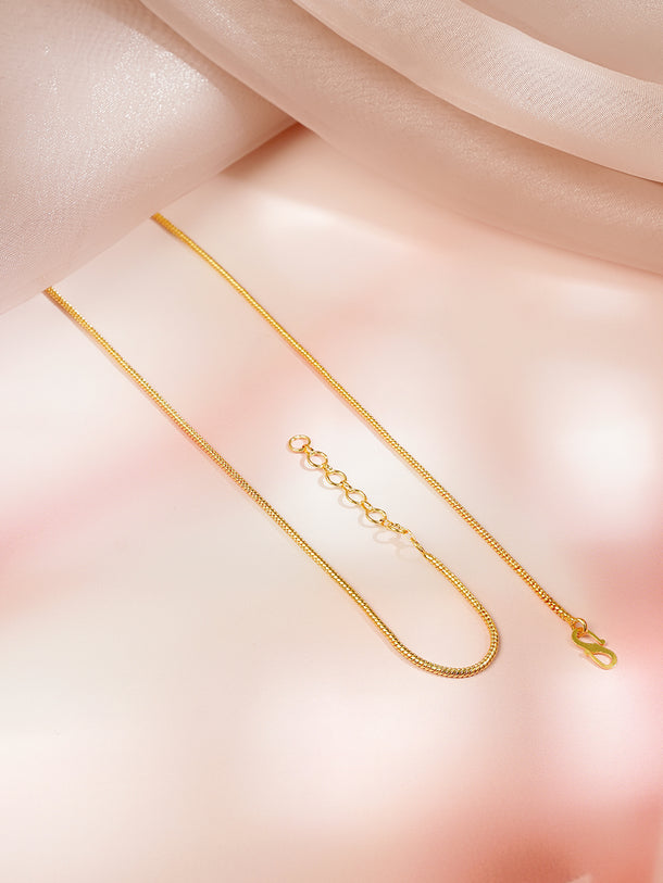 Gold-Plated Cubic Zirconia Crystal Beaded Necklace Chain