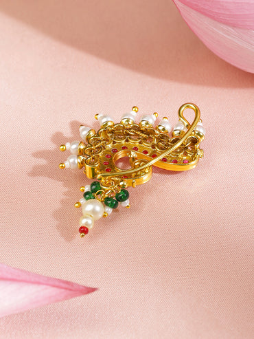 Pink & Green Artful Nose Pin