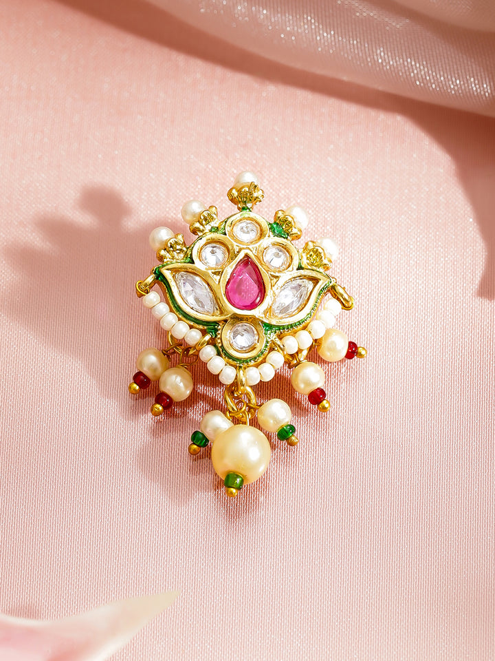 Vivid Hues Kundan Nose Pin