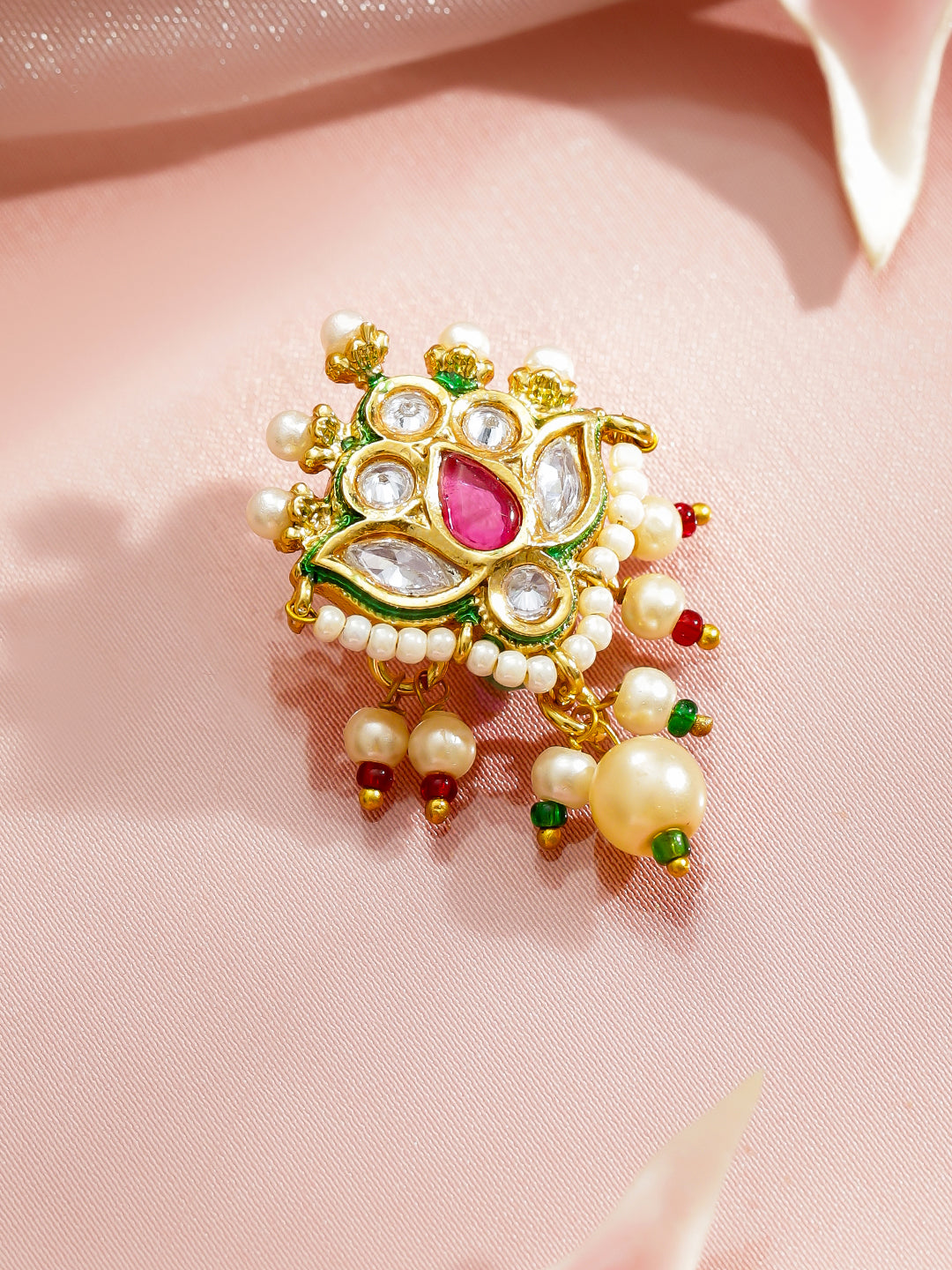 Vivid Hues Kundan Nose Pin